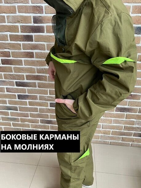 Костюм TAYGERR Антиклещ NEW с ловушками палатка, темный хаки, р.48-50/170-176