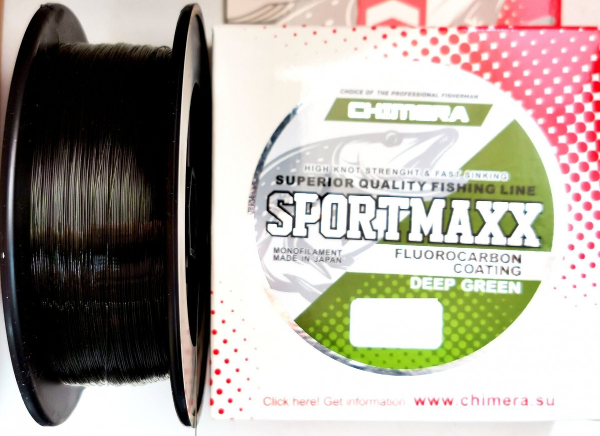 Леска CHIMERA SPORTMAXX Fluorocarbon Coating Deep Green 300м., d-0.35мм