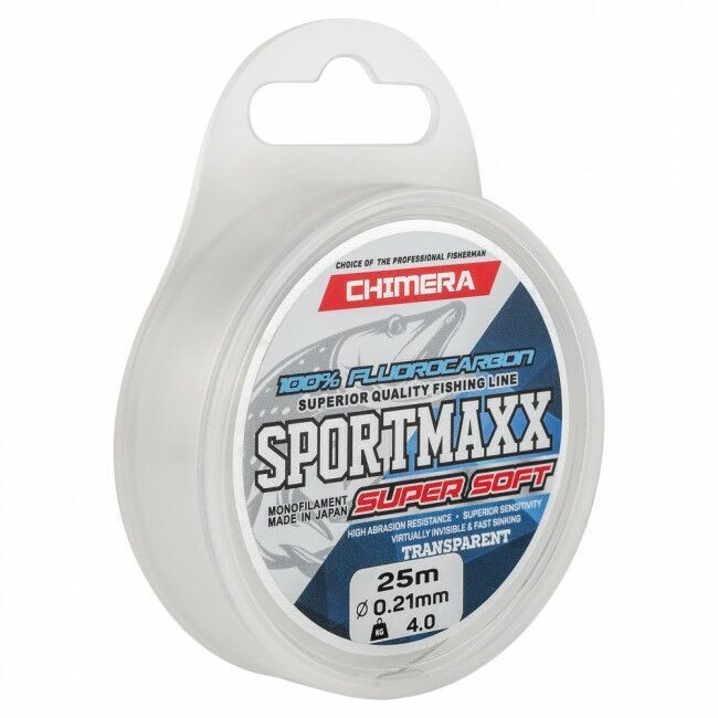 Леска CHIMERA SPORTMAXX 100% Fluorocarbon Super Soft Transparent 25м., d-0.35мм