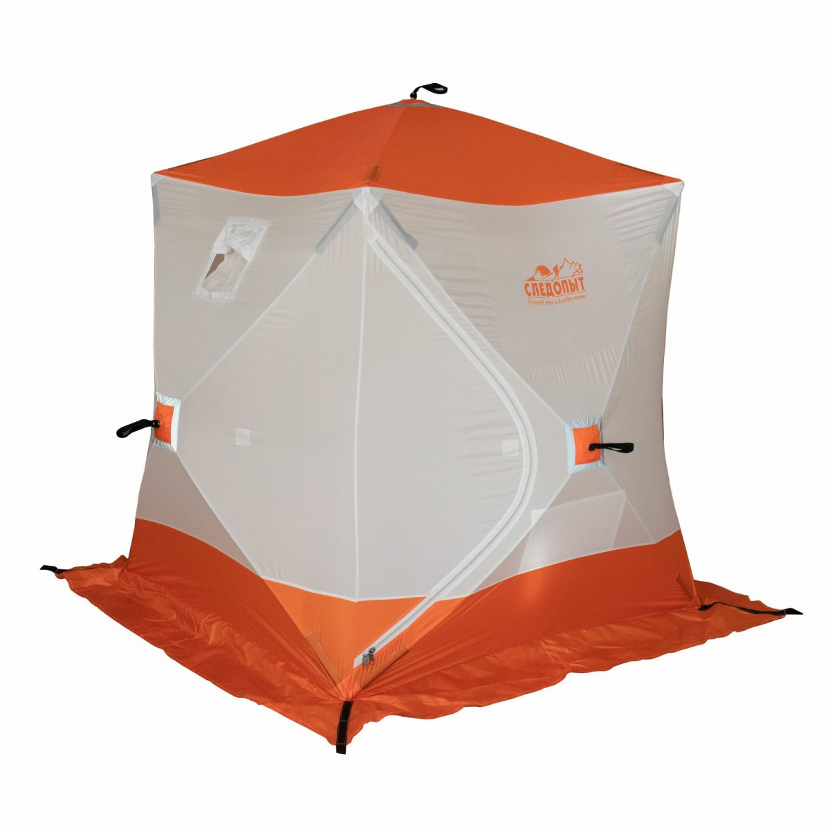 Палатка зим куб СЛЕДОПЫТ 1,5*1,5*1,7м, Oxford 240D PU 2000, 2-местн, бел/о