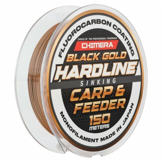 Леска CHIMERA HARDLINE Carp & Feeder Fluorocarbon Coating SINKING 150м.,.d-0.405мм., 11,95кг., черн/