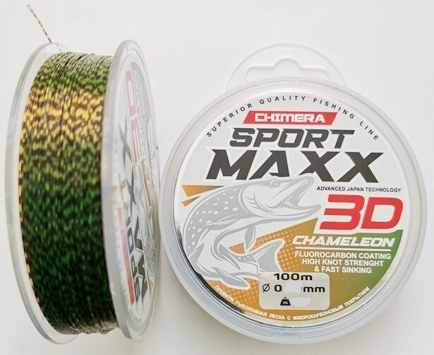 Леска CHIMERA SPORTMAXX Fluorocarbon Coating 3D Chameleon 100м., d-0.40 (12,3кг)