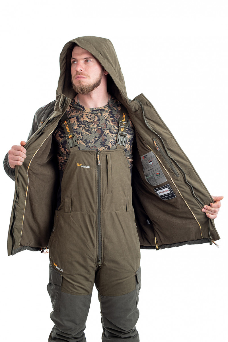 Костюм Nova Tex Магнум с полукомбинезоном PRIDE исландия, хаки, -45С, р.56-58/170-176