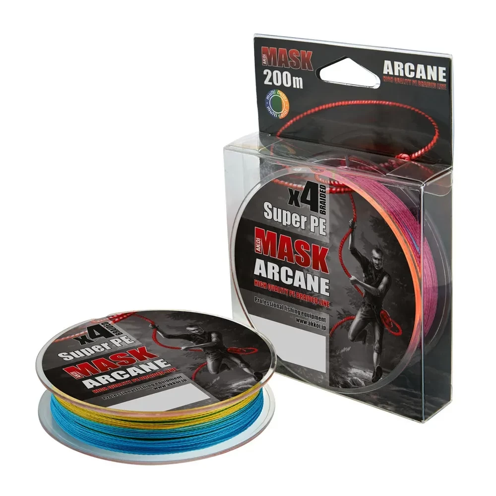 Леска плетёная AKKOI MaskArcane X4-200 (multi color) d0,18mm